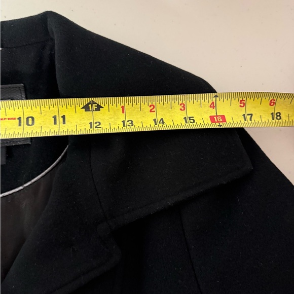 Mackage Black Wool Cashmere Blend Coat with Leather Trim — Size S / Small - Picture 11 of 14